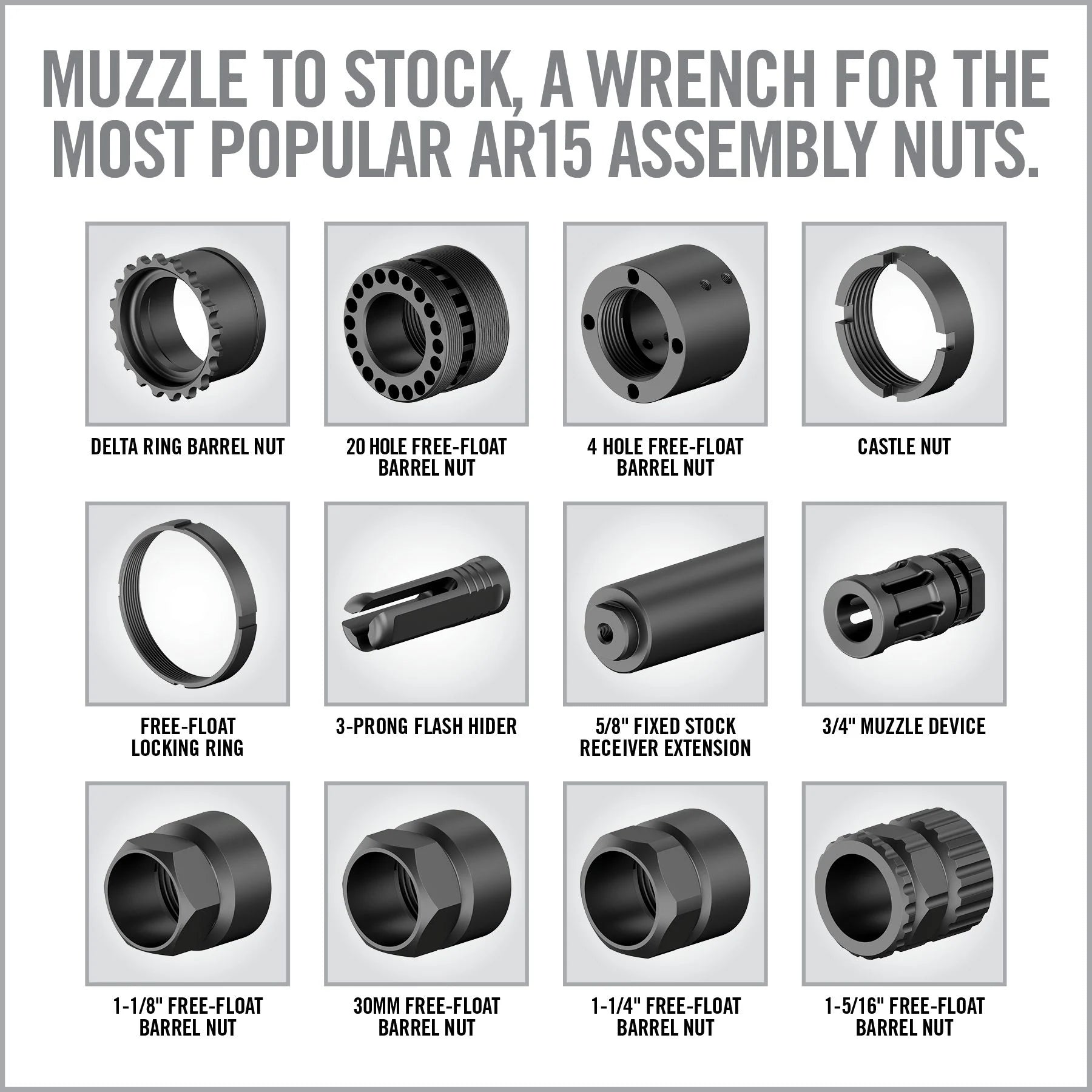 Master-Fit 13-Piece AR15 Crowfoot Wrench Set