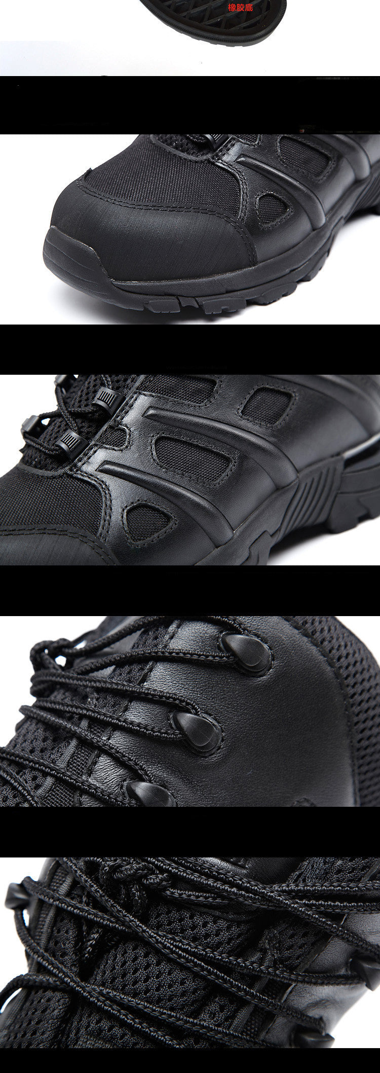 Non-Slip Black Leather Combat Boots for Maximum Comfort and Stability