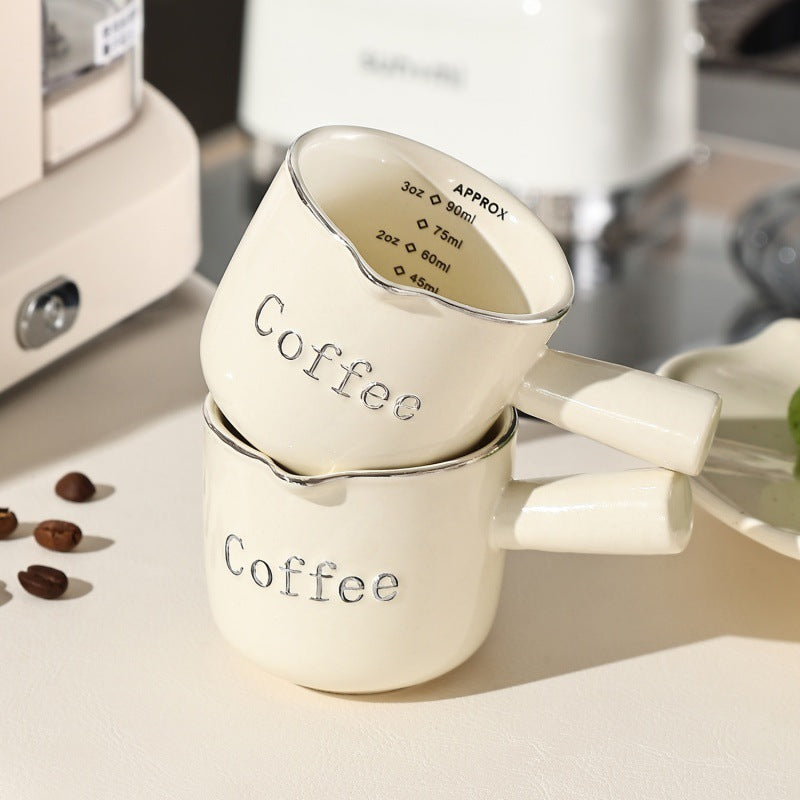 Espresso Measuring Cup with Scale - Ceramic Coffee Measuring Cup