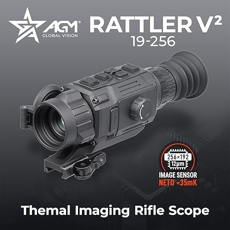 AGM Global Vision Rattler V2 Thermal Imaging Scope for Hunting, High Resolution with High Sensitivity Thermal Optics, Waterproof & Durable, Includes Thermal Targets & Cleaning Cloth