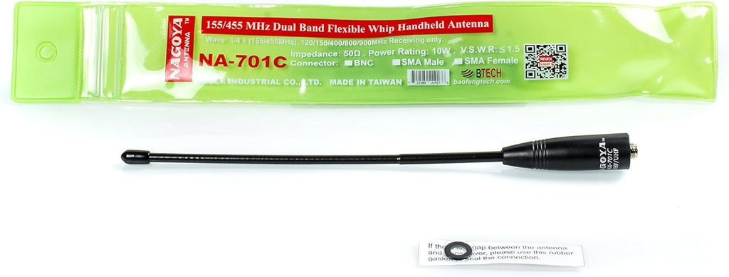 Authentic Genuine Nagoya NA-320A Triband HT Antenna 2M-1.25M-70CM (144-220-440Mhz) Antenna SMA-Female for BTECH and BaoFeng Radios