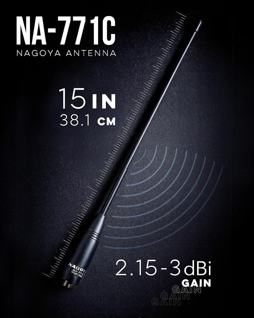Authentic Genuine Nagoya NA-320A Triband HT Antenna 2M-1.25M-70CM (144-220-440Mhz) Antenna SMA-Female for BTECH and BaoFeng Radios