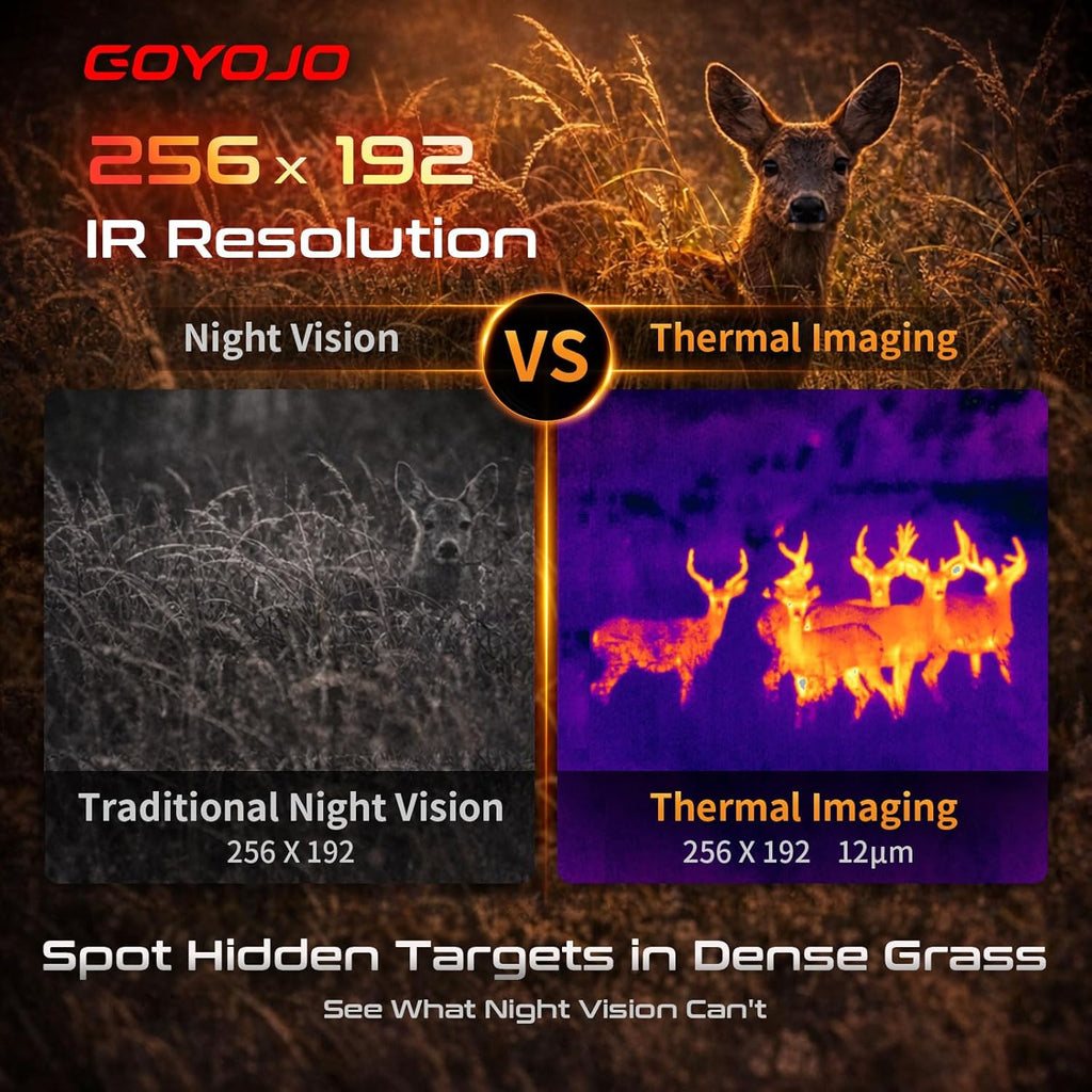GOYOJO G210 Thermal Monocular, 256x192 (25 Hz) Thermal Imaging Monoscope Camera for Adults, 10mm Focal Lens Vision Goggles Thermal Scopes for Night Hunting Camping