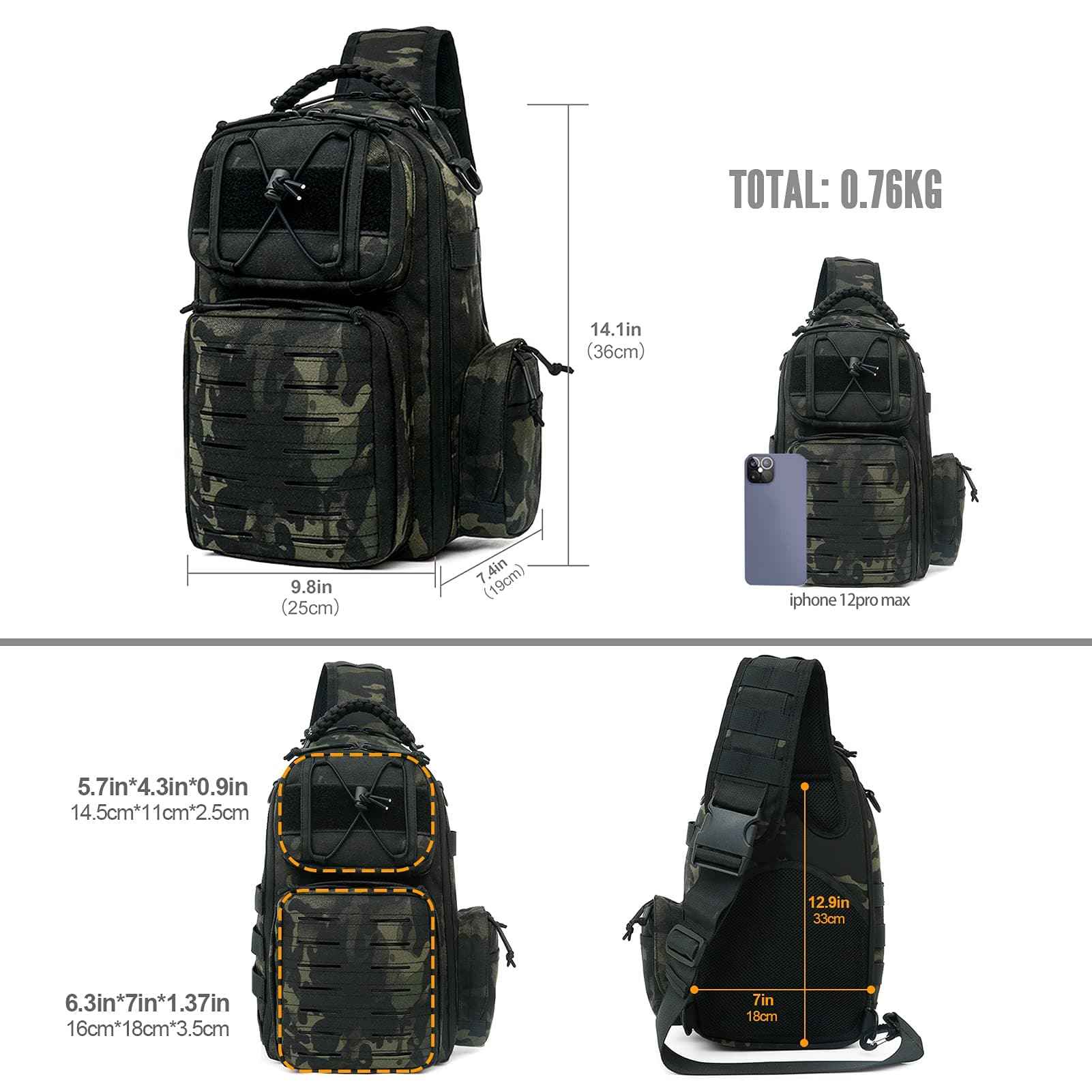 Upgrade Military Tactical Sling Bag - Anti-Cut, Waterproof, Durable & Comfortable