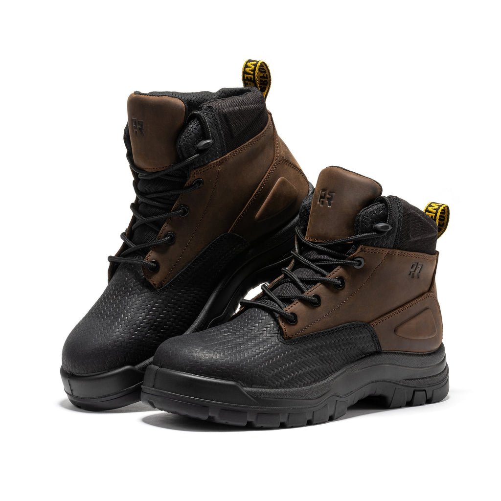 ROCKROOSTER Marfa Brown 6 Inch Waterproof Composite Toe Leather Work Boots CP210
